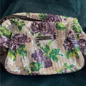 Betsey Johnson sequined cosmetic bag